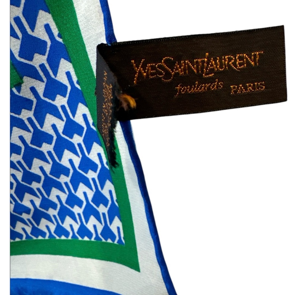 YSL Blue Patterned scarf - Picture 3 of 4